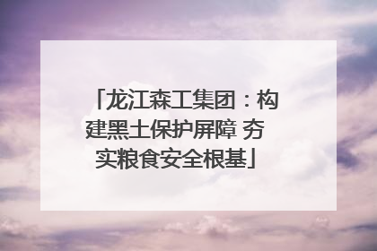 龙江森工集团：构建黑土保护屏障 夯实粮食安全根基