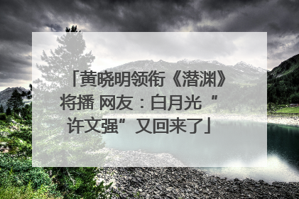 黄晓明领衔《潜渊》将播 网友：白月光“许文强”又回来了