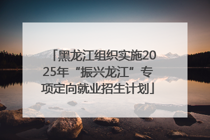 黑龙江组织实施2025年“振兴龙江”专项定向就业招生计划