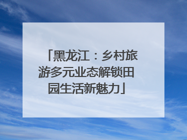 黑龙江：乡村旅游多元业态解锁田园生活新魅力