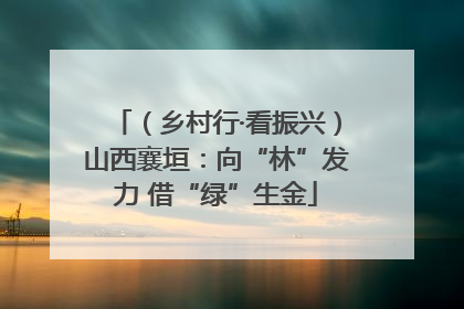（乡村行·看振兴）山西襄垣：向“林”发力 借“绿”生金