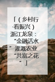 （乡村行·看振兴）浙江龙泉：“金融活水”灌溉农业“共富之花”