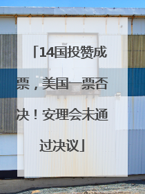 14国投赞成票，美国一票否决！安理会未通过决议