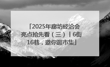 2025年廊坊经洽会亮点抢先看（三）丨6街16巷，邀你逛市集