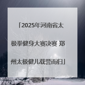 2025年河南省太极拳健身大赛决赛 郑州太极健儿载誉而归