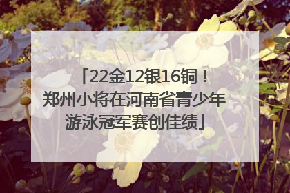 22金12银16铜！郑州小将在河南省青少年游泳冠军赛创佳绩