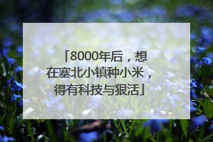 8000年后，想在塞北小镇种小米，得有科技与狠活